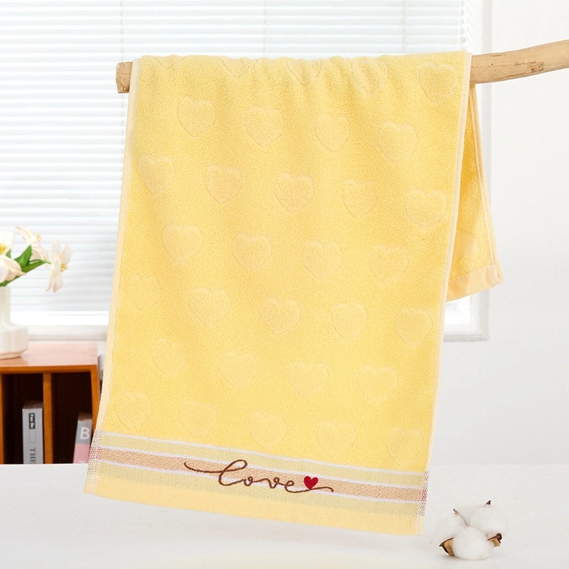 Pure Cotton Thickened Adult Face Towel with Watergrain Texture and Embroidered Logo|Home & Living Towels