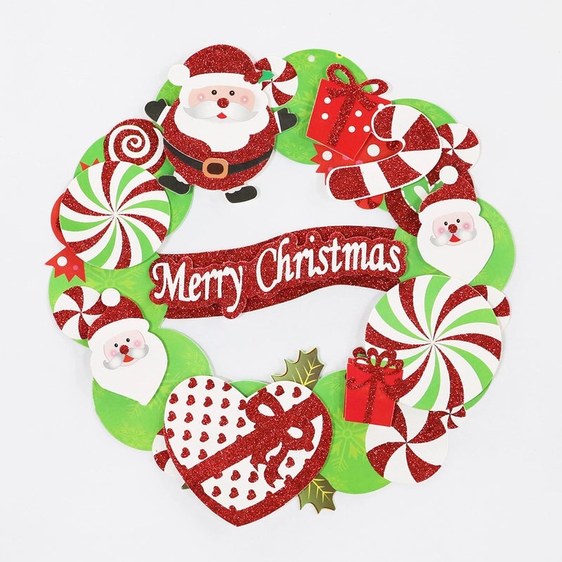 Christmas Scene Dress-up Pendant Paper Wreath Hanging Home Decoration | Christmas Ornaments