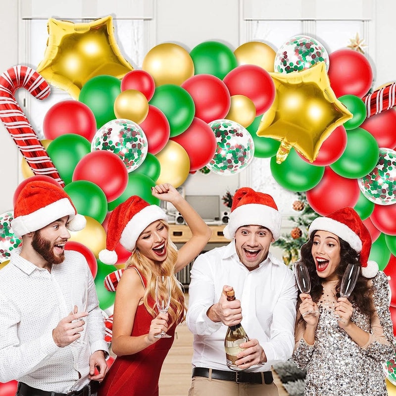 Minimalist Christmas Color Block Festival Balloons Aluminum Film Classic Style|Party Decorations Balloons