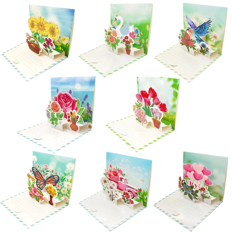 Christmas Diamond Painting DIY Greeting Card with Stickers and Hand Drill | Craft Supplies