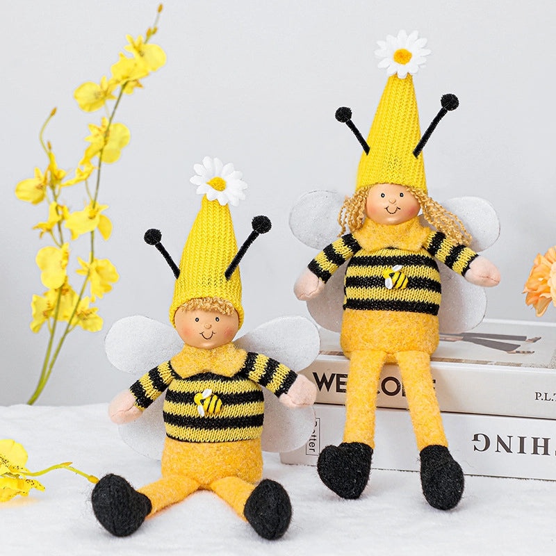 Adorable Bee Festival Wings Long-legged Miniature Doll Ornament|Home Decor & Collectibles