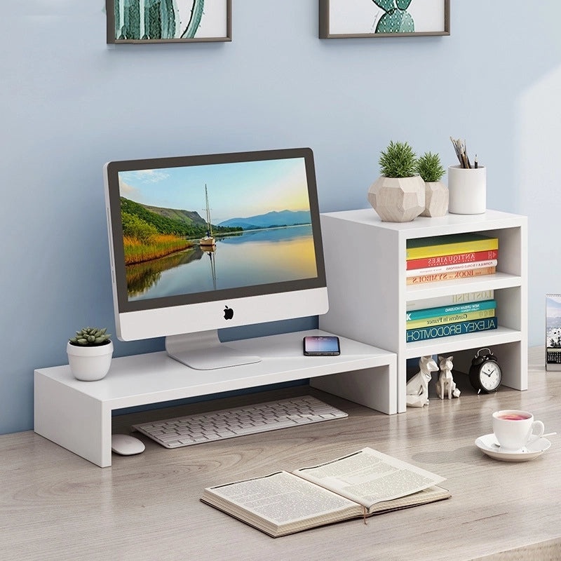 Elevated Desktop Computer Monitor Stand with Storage Rack for Office Organizing | Office Accessories