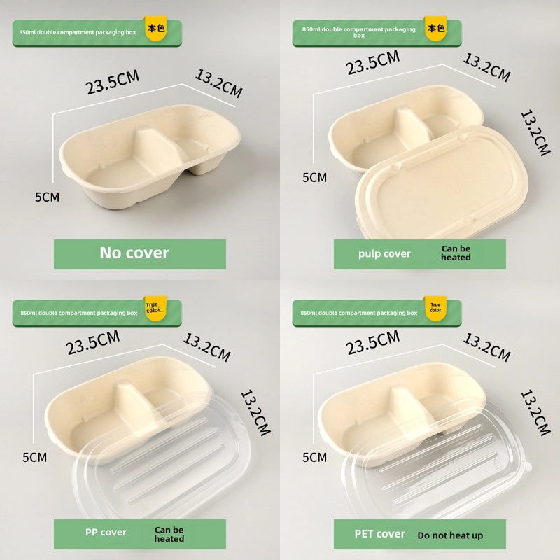 Eco-friendly Disposable Pulp Lunch Box for Takeout | Food Containers & Packaging