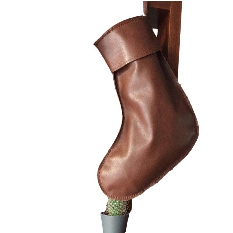 Creative Leather Christmas Stockings Holiday Gift Bags Candy Holders Tree Ornaments | Holiday Decorations