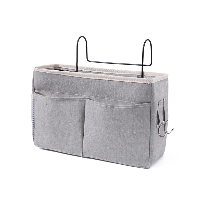 Cotton Linen Bedside Storage Bag for Books and Sundries | Home Organization