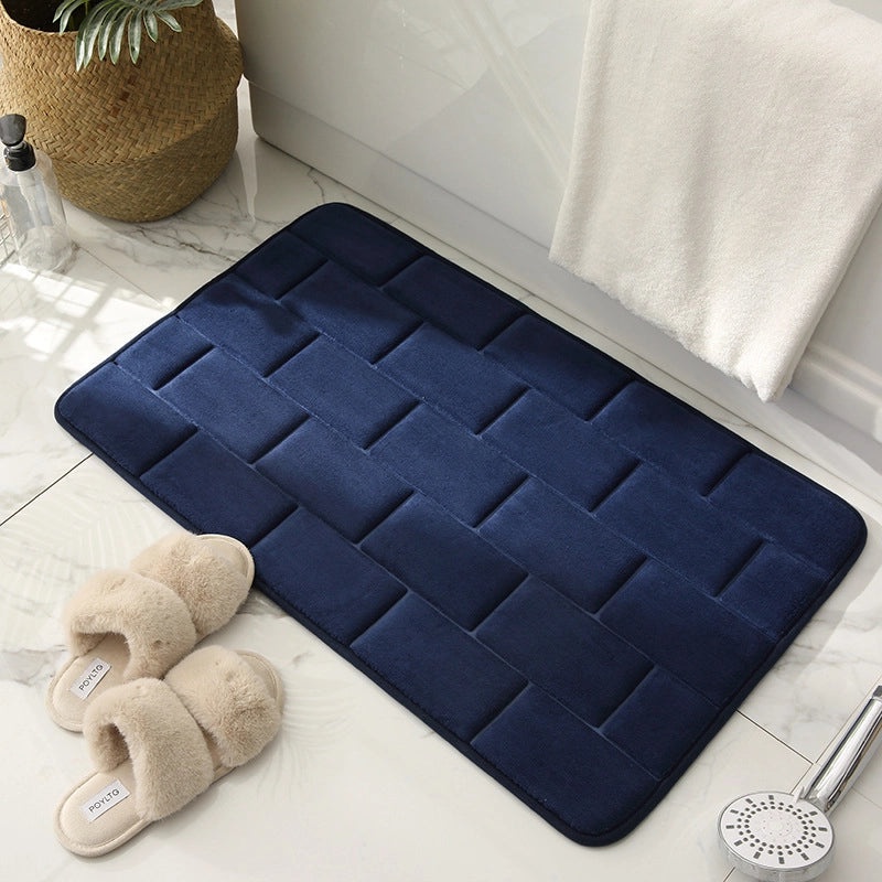 Quick-Dry Memory Sponge Bath Mat Non-Slip Water Absorbent Floor Rug for Bedroom Kitchen Bathroom|Home Decor & Flooring