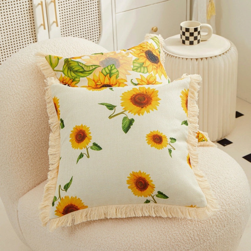 Minimalist Sunflower Throw Pillow with PP Cotton Filling for Casual Elegant Home Decor|Home Decor Pillows
