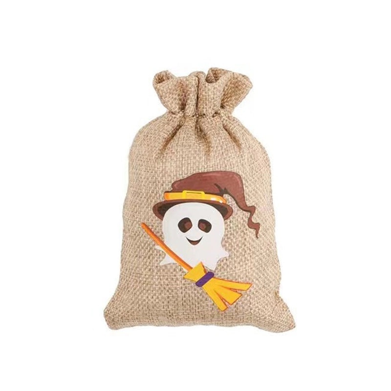 Halloween Pumpkin Linen Party Gift Bags Cute Cartoon Design | Party Supplies