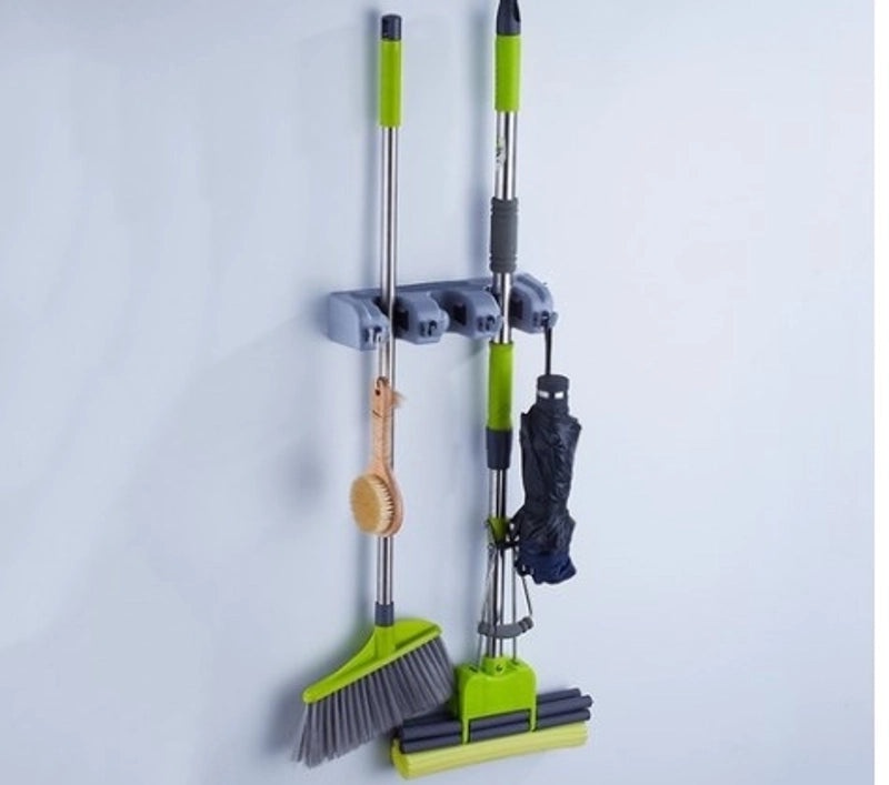 Simple Solid Color ABS & PP Plastic Mop Holder Rack | Home Cleaning Tools