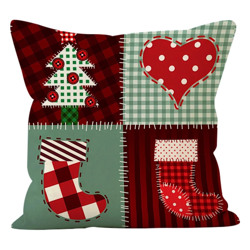Nordic Christmas Linen Pillow Covers with Snowflake Tree Design | Home Decor & Sofa Accessories