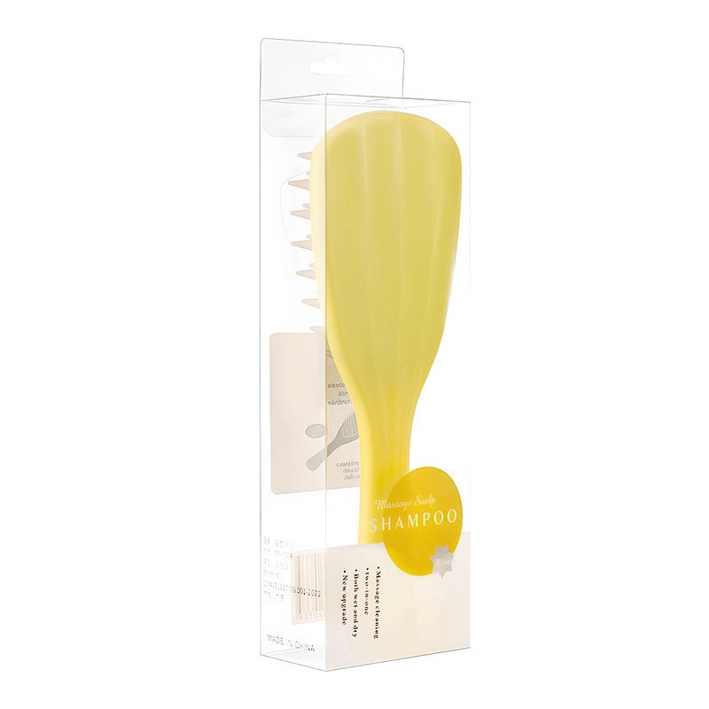 Silicone Ginkgo Leaf Scalp Massager Comb with Long Handle for Shampooing | Hair Care Tools