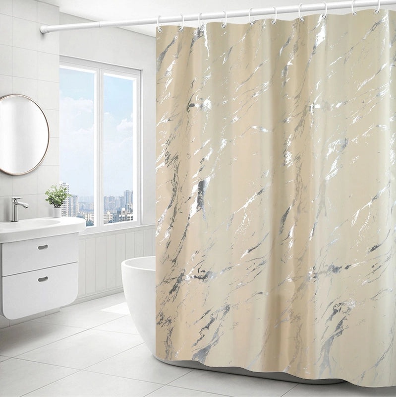 Light Luxury Marble Pattern Waterproof Shower Curtain for Bathroom|Home & Living Bath Accessories