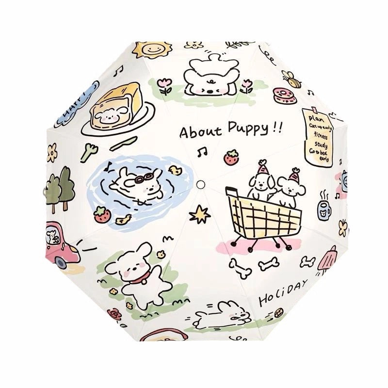 Dual-use Automatic Folding Umbrella for Women | Sun & Rain Protection UV Shield | Portable High-Grade Black Coating | Umbrellas