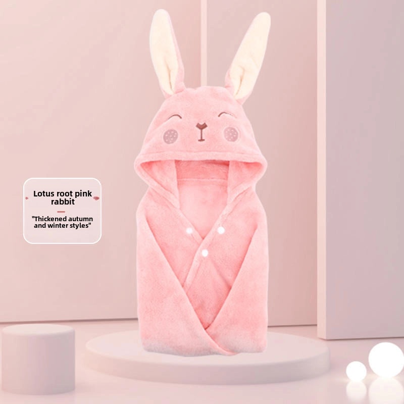 Kids Hooded Bath Towel Cartoon Quick-Dry Baby Bathrobe Soft Hooded Cloak for Children|Baby Bath Towels & Robes