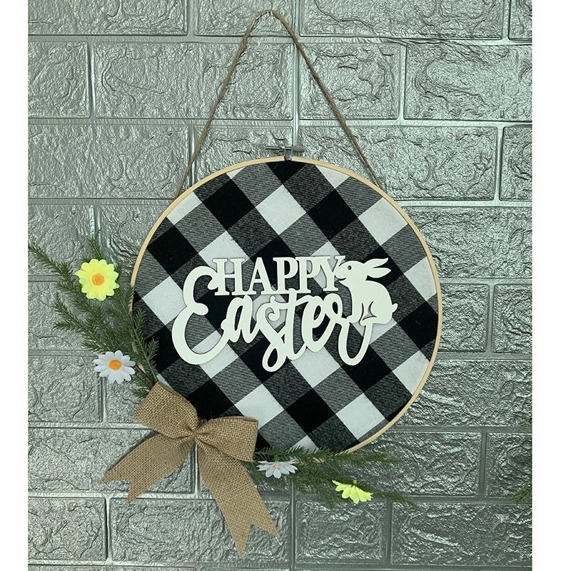 Easter Wreath 30cm Wooden Welcome Sign Door Pendant Spot Home Decoration Supplies|Home Decor