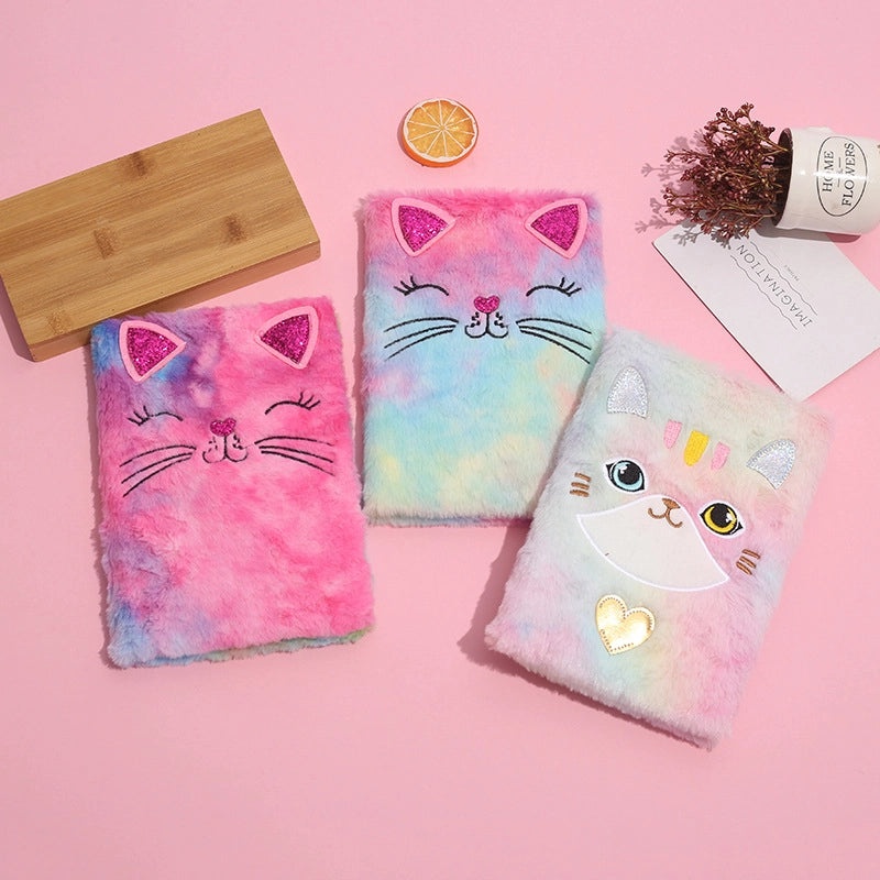 Red Heart Cat Plush Notebook Cute Learning Journal|Stationery & Notebooks