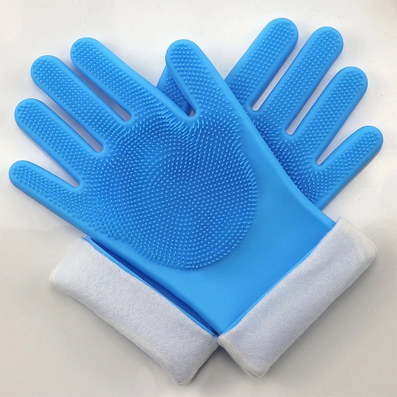 Waterproof Silicone Dishwashing Gloves with Anti-scalding Feature for Pet Bathing and Kitchen Cleaning | Household Cleaning Gloves