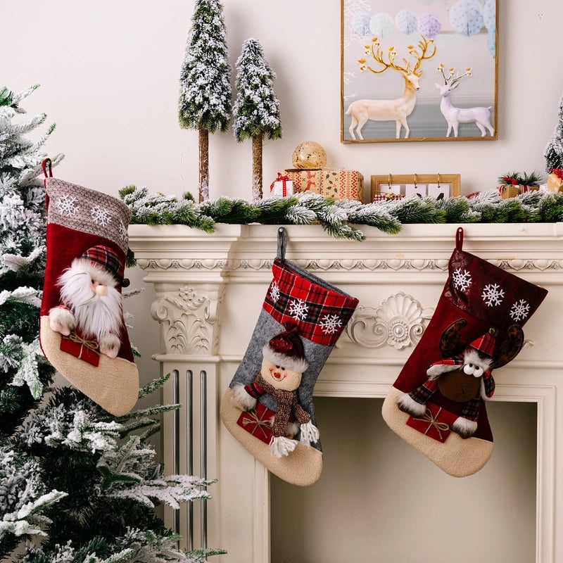 Christmas Santa Claus and Elk Hanging Ornaments Cute Festive Socks for Party Decoration|Christmas Decorations