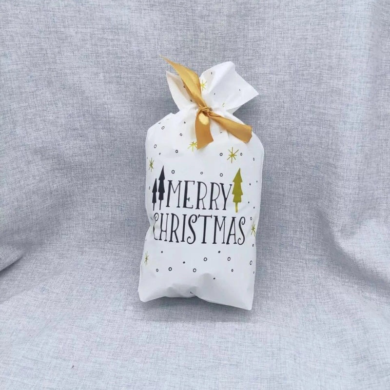 Holiday Snowflake Drawstring Gift Bags for Candy Cookies | Seasonal Packaging