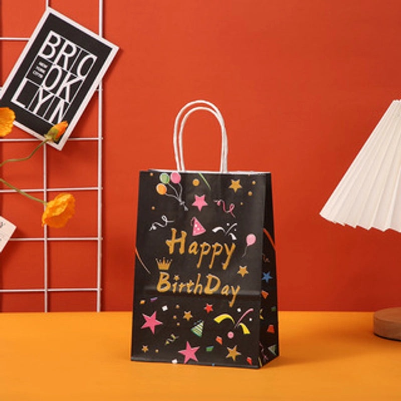 Classic Birthday Gift Bags with Letter Print|Party Supplies
