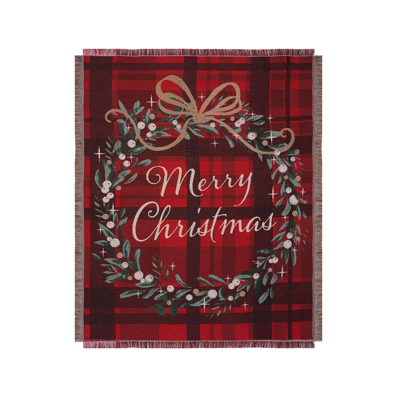 Elegant Christmas Stripe Cotton Blanket for Couch & Sofa Decor | Home Textiles & Blankets