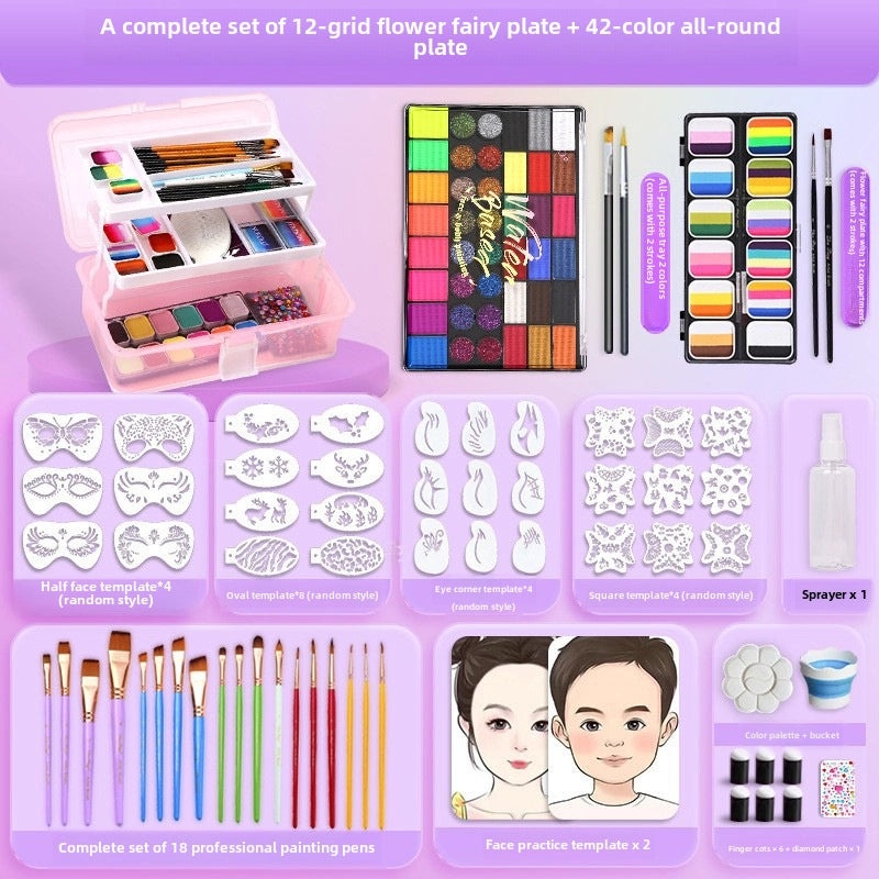 12-Color Face Paint Set for Kids Water-Soluble Safe Halloween Body Makeup|Children's Face Paint & Body Art