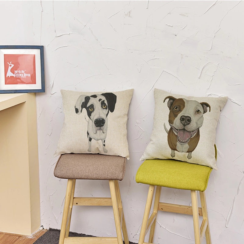 Adorable Dog Pattern Polyester Pillow Covers for Couch & Sofa Decor|Home Decor & Accessories