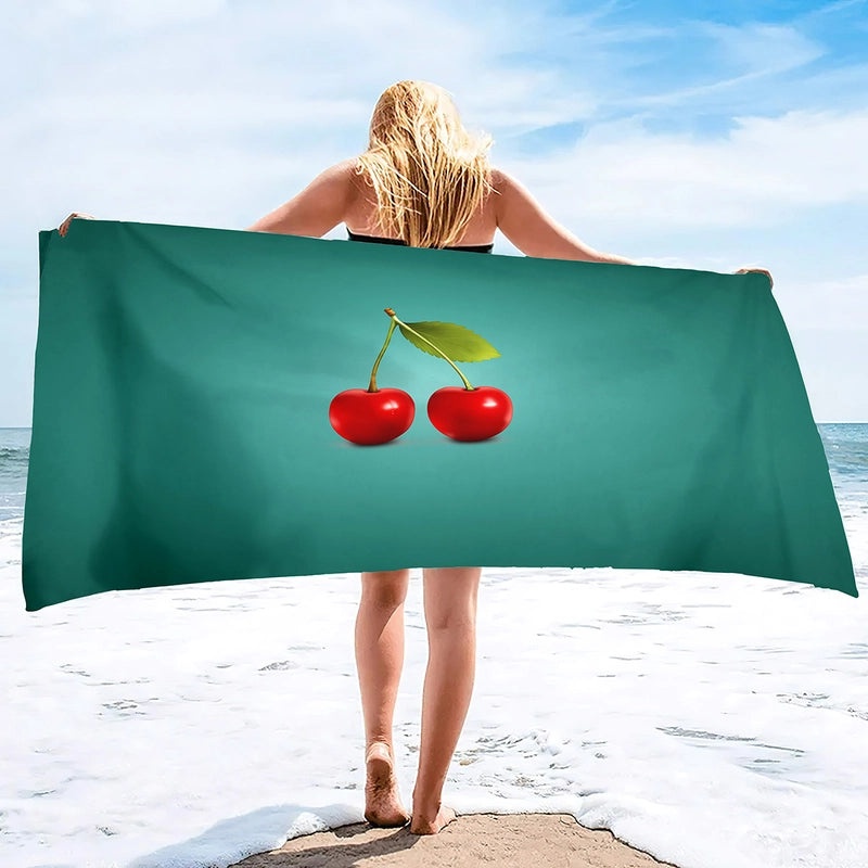 Adorable Cherry Patterned Superfine Fiber Towel | Home & Kitchen Towels