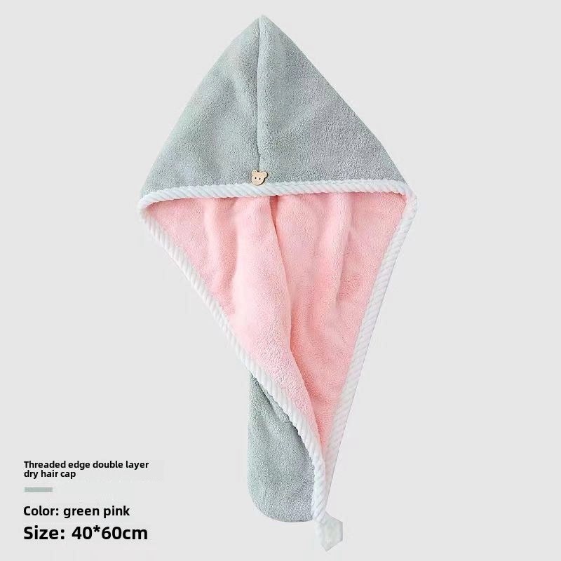Double-layer Quick-dry Hair Towel Cap for Women Thickened Absorbent Shower Scarf Adult Student Headwrap|Hair Care Accessories