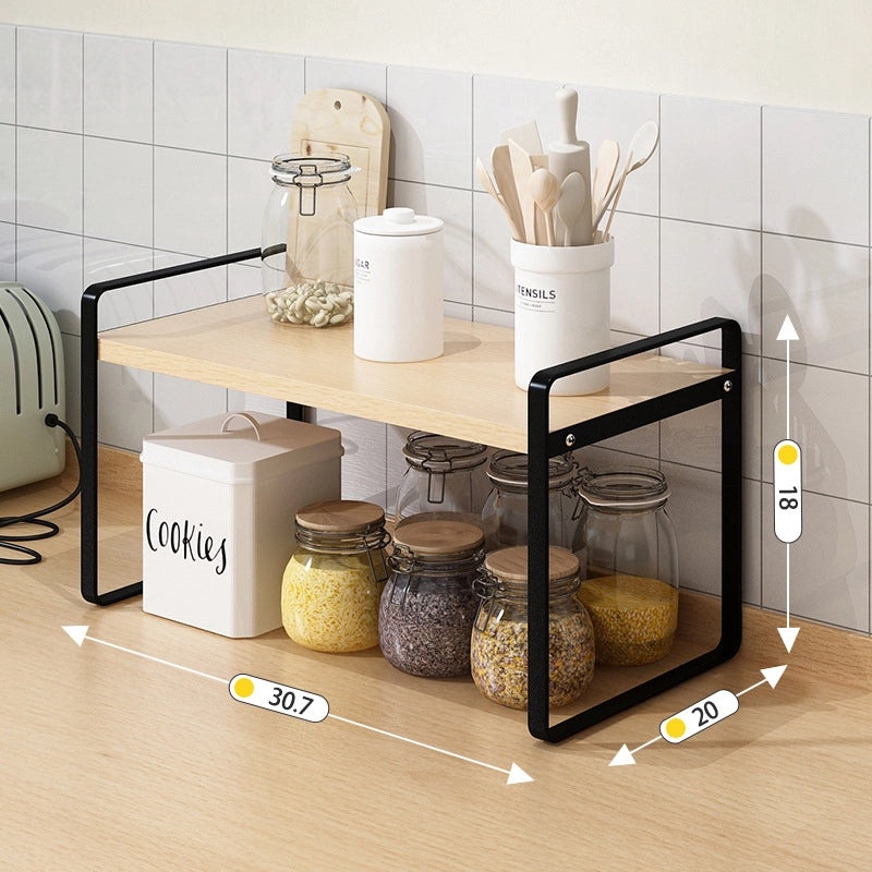 Pastoral Style Solid Color Iron Kitchen Rack for Casual Elegant Home Use|Kitchen Storage & Organization