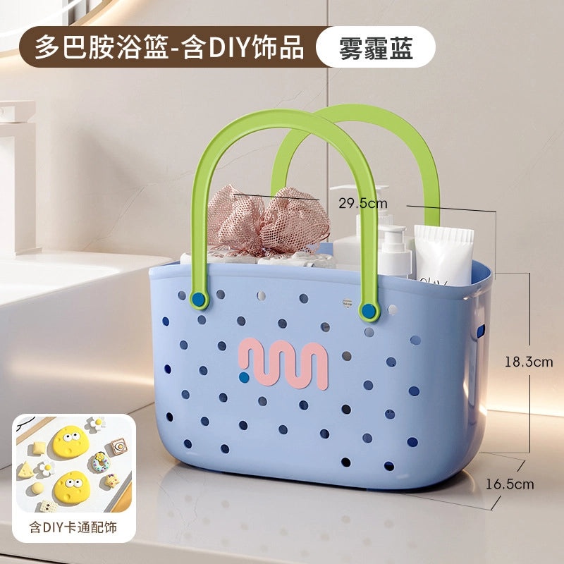 Portable Large Capacity Plastic Bathroom Storage Basket for Women | Bathroom Storage