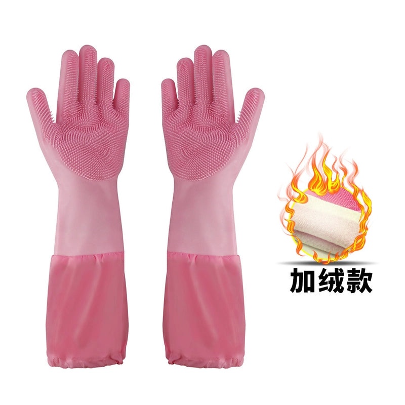 Waterproof Silicone Dishwashing Gloves with Anti-scalding Feature for Pet Bathing and Kitchen Cleaning | Household Cleaning Gloves