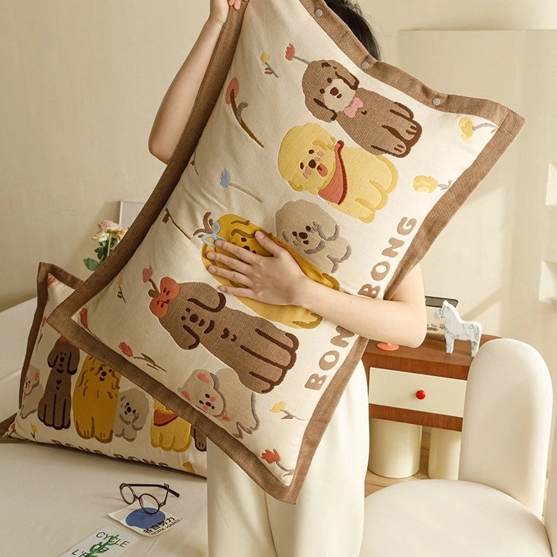 Adorable Animal Print Letter Lattice Cotton Pillow Covers for Couch & Sofa Decor | Home Decor Cushions