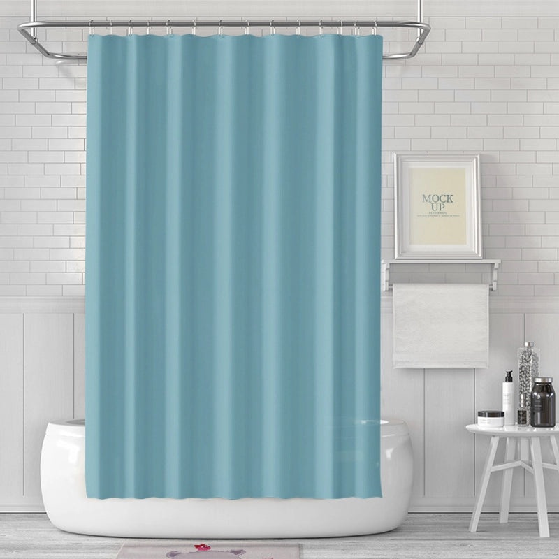 Solid Color Waterproof Shower Curtain Durable Bathroom Fabric Curtain Direct Sale|Bathroom Accessories