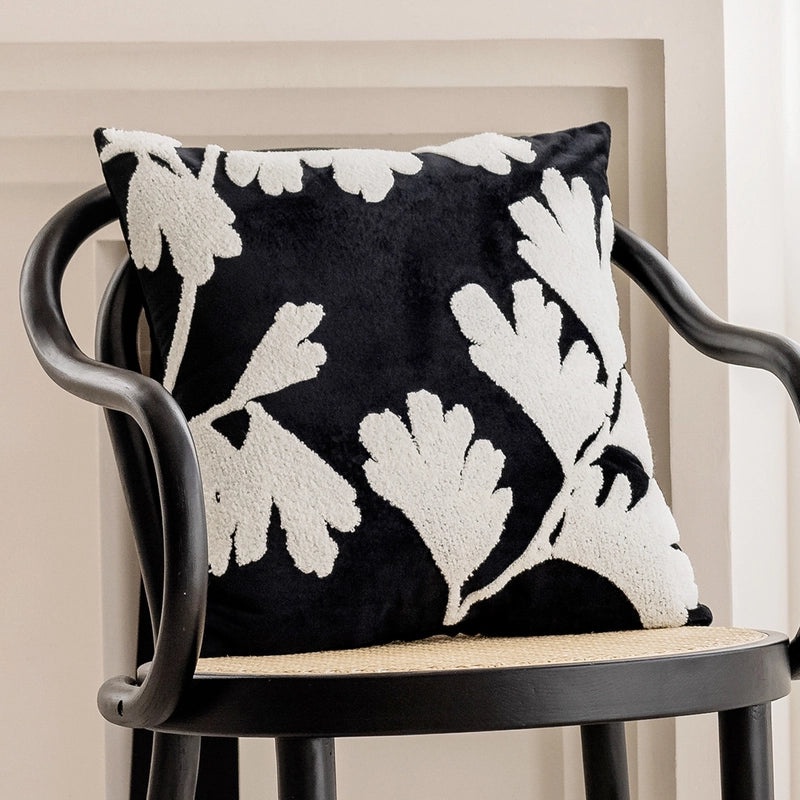 Nordic Black Embroidered Pillow Case Sofa Nap Bed Backrest Cushion|Home Decor Pillows