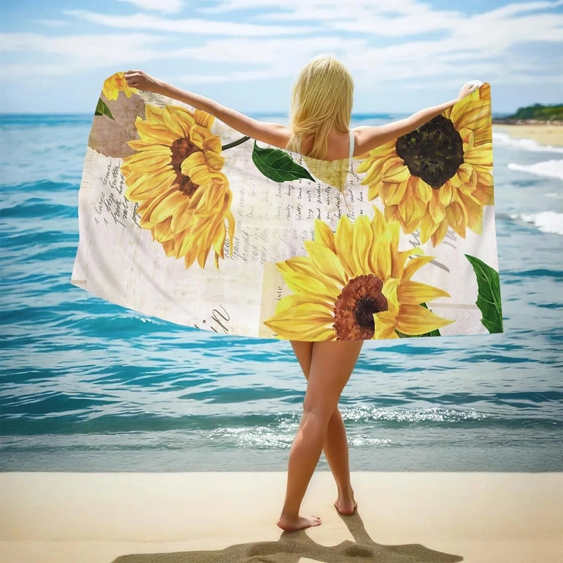 Elegant Floral Butterfly Beach Towel with Superfine Fiber for Casual Bathing|Beach Towels and Accessories