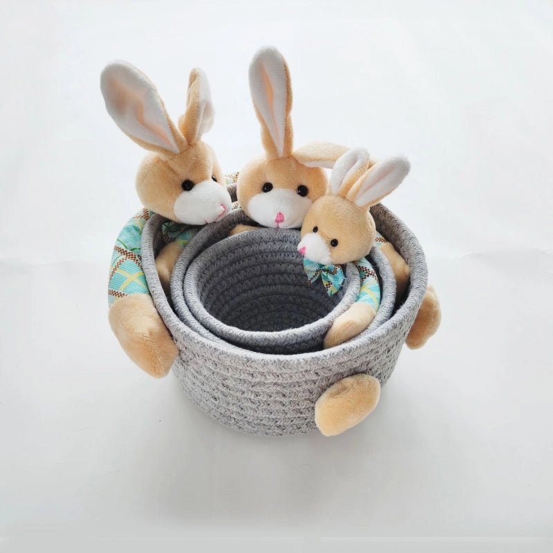 Adorable Cotton Thread Basket with Animal Design|Home Storage & Organization