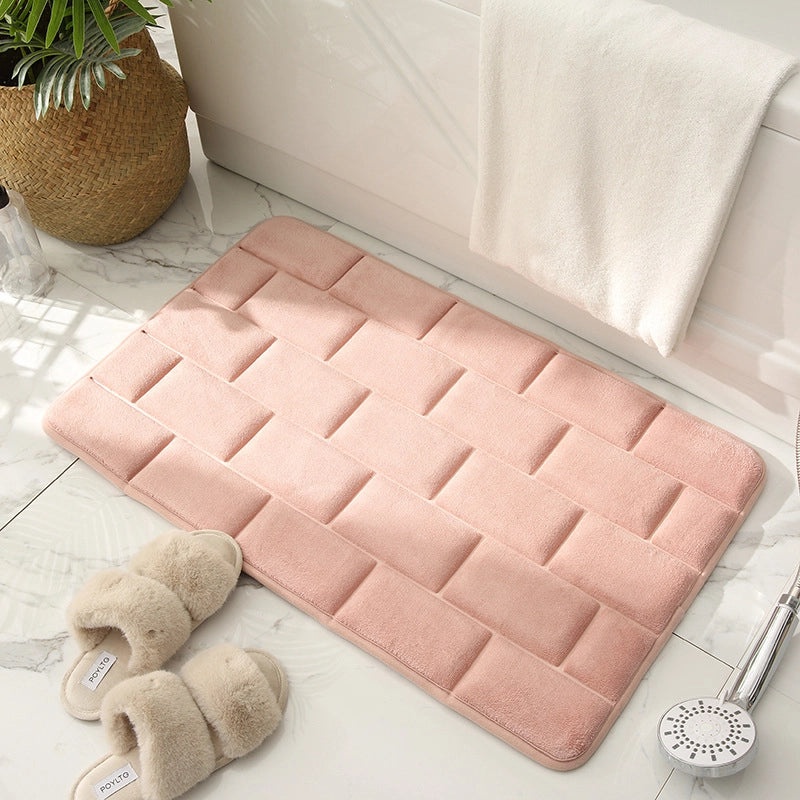 Quick-Dry Memory Sponge Bath Mat Non-Slip Water Absorbent Floor Rug for Bedroom Kitchen Bathroom|Home Decor & Flooring