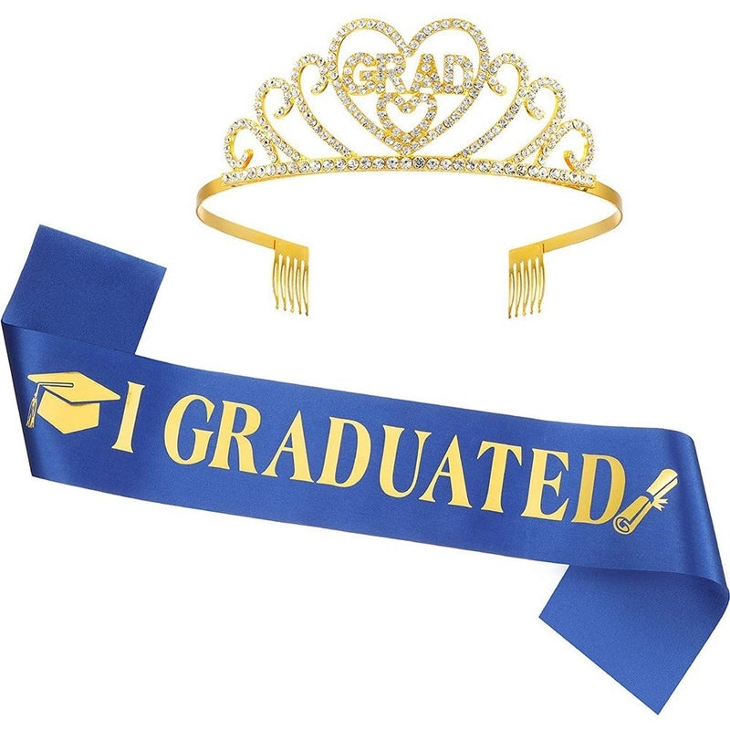 Graduation Season Crown and Shoulder Belt Set for Prom and Party | Accessories & Jewelry