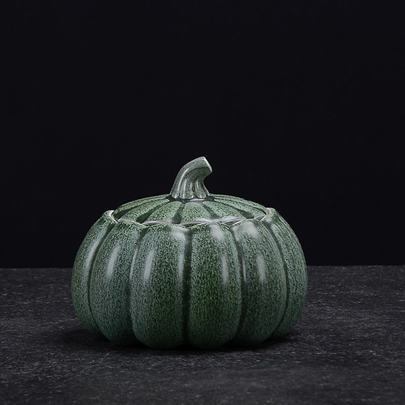 Ceramic Pumpkin Tea Canister Sealed Moisture-Proof Storage Red Green Tea Container with Logo|Kitchen Storage & Organization
