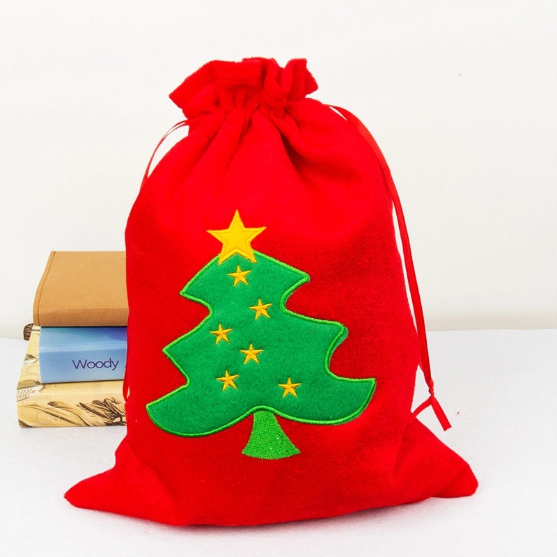 Christmas Velvet Gift Bags with Santa Claus, Snowman, and Christmas Tree | Holiday Party Supplies