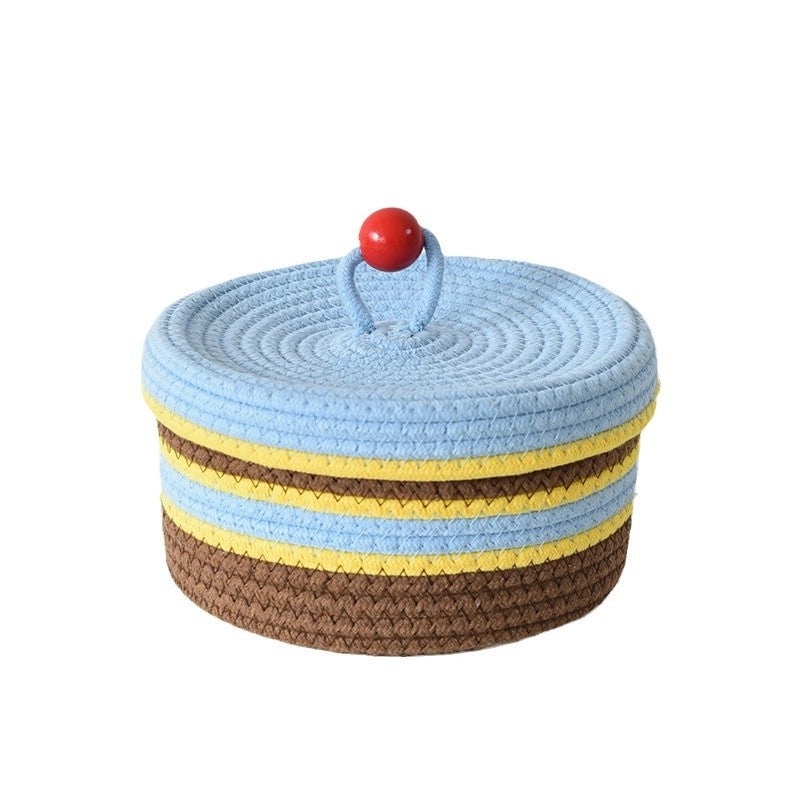 Colorful Cotton Thread Storage Basket with Cute Pattern | Home Organization