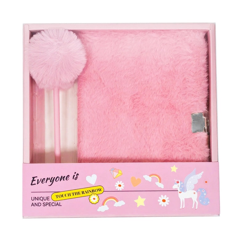 Cute Solid Color Plush Stationery Set for Kids | Stationery & Office Supplies