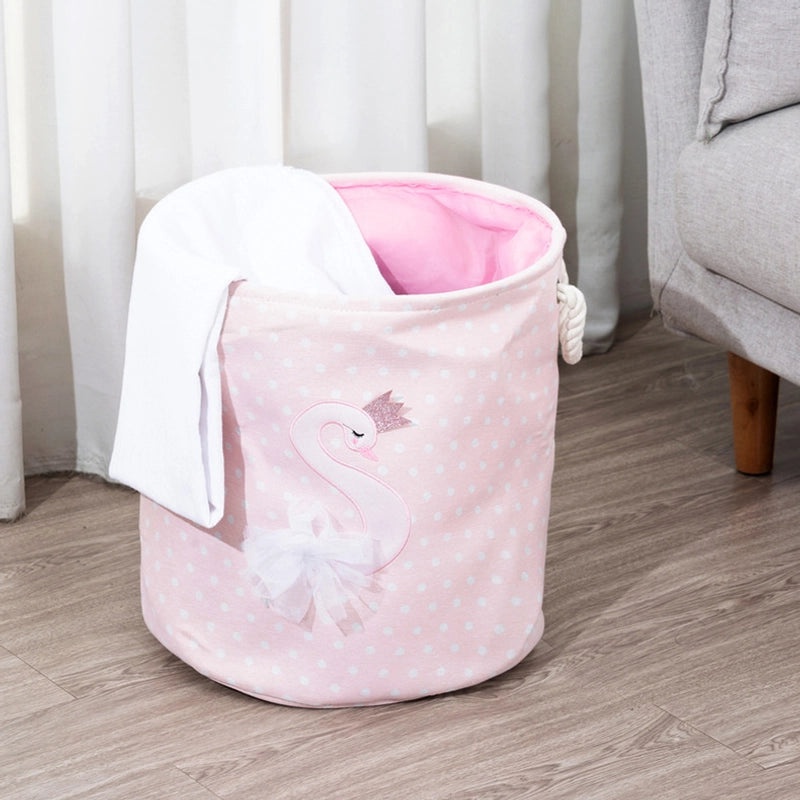 Dancing Girls Round Fabric Storage Basket Thickened Large Laundry Hamper Home Organizer Bag|Home Storage & Organization