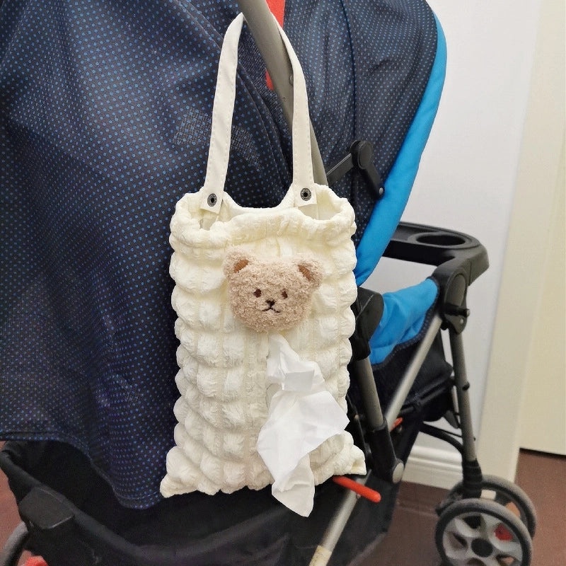 Portable Solid Color Bubble Fiber Tissue Holder|Home & Living Accessories