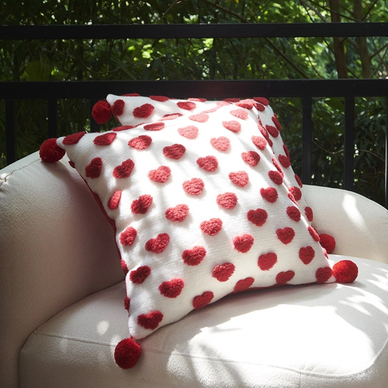 Minimalist Heart Plush Throw Pillow Cover for Couch Sofa Decorative Cushion Case|Home Decor