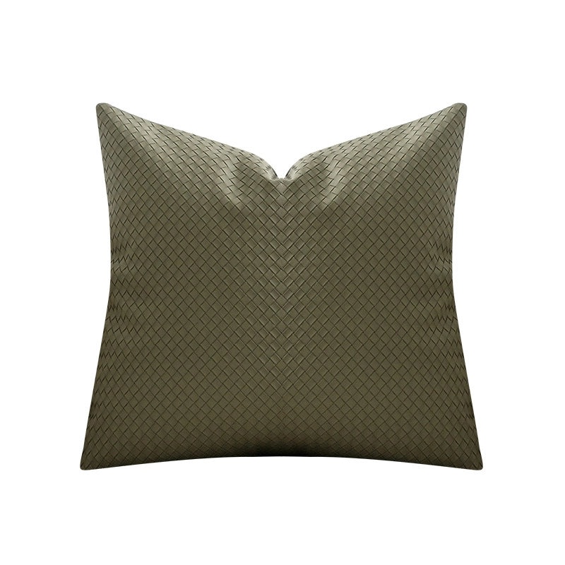 Woven Leather Cushion Cover Soft Luxury Pillow for Modern Living Room Sofa Bedside Decor|Home Decor Cushions Pillows