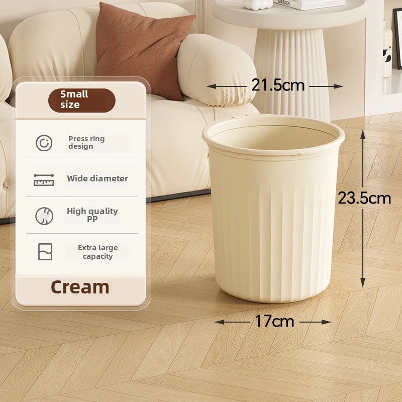 High-Quality Plastic Kitchen and Bathroom Trash Bin Large Uncovered Simple Design Pressure Ring|Home & Kitchen Storage