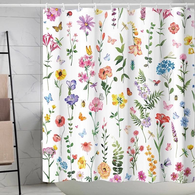 Waterproof Tropical Jungle Leaf Shower Curtain with Hooks 3D Printed Polyester for Bathroom|Shower Curtains & Accessories