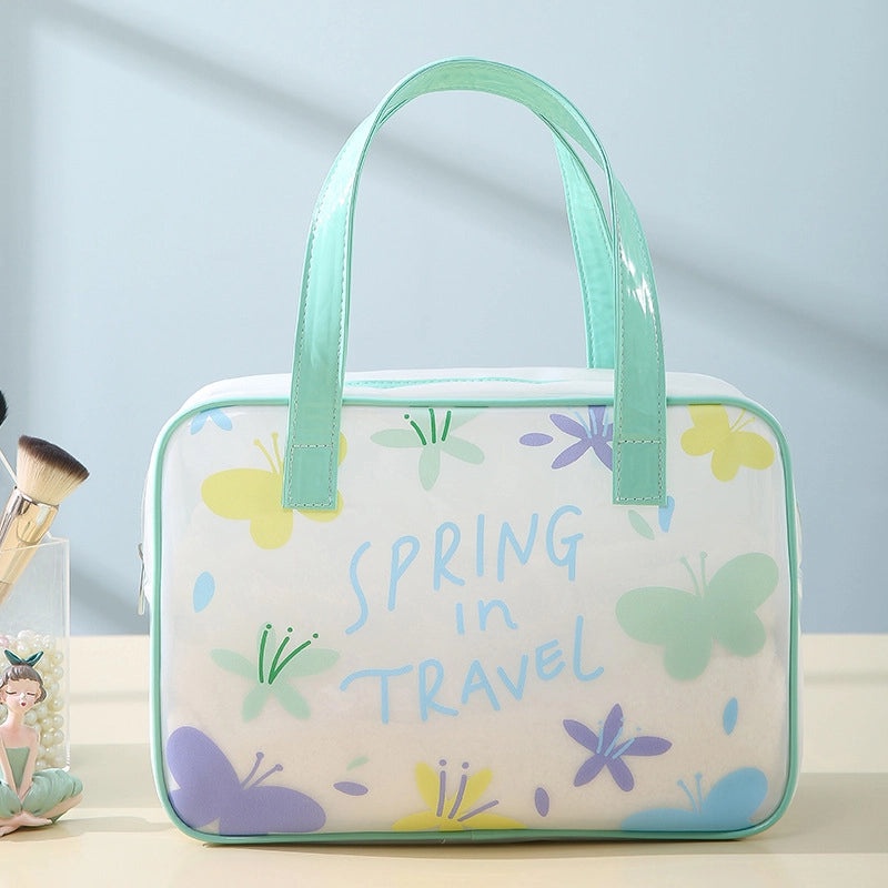 Korean Style Floral Butterfly PVC Pouch|Accessories Storage Bags